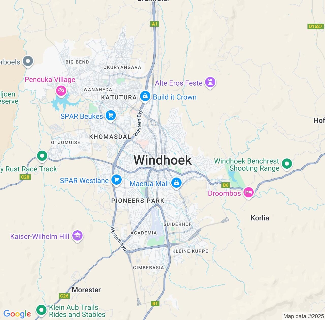 Map image for Intellectual Property Lawyers in Windhoek and Khomas Region IP firms at coordinates  ; .