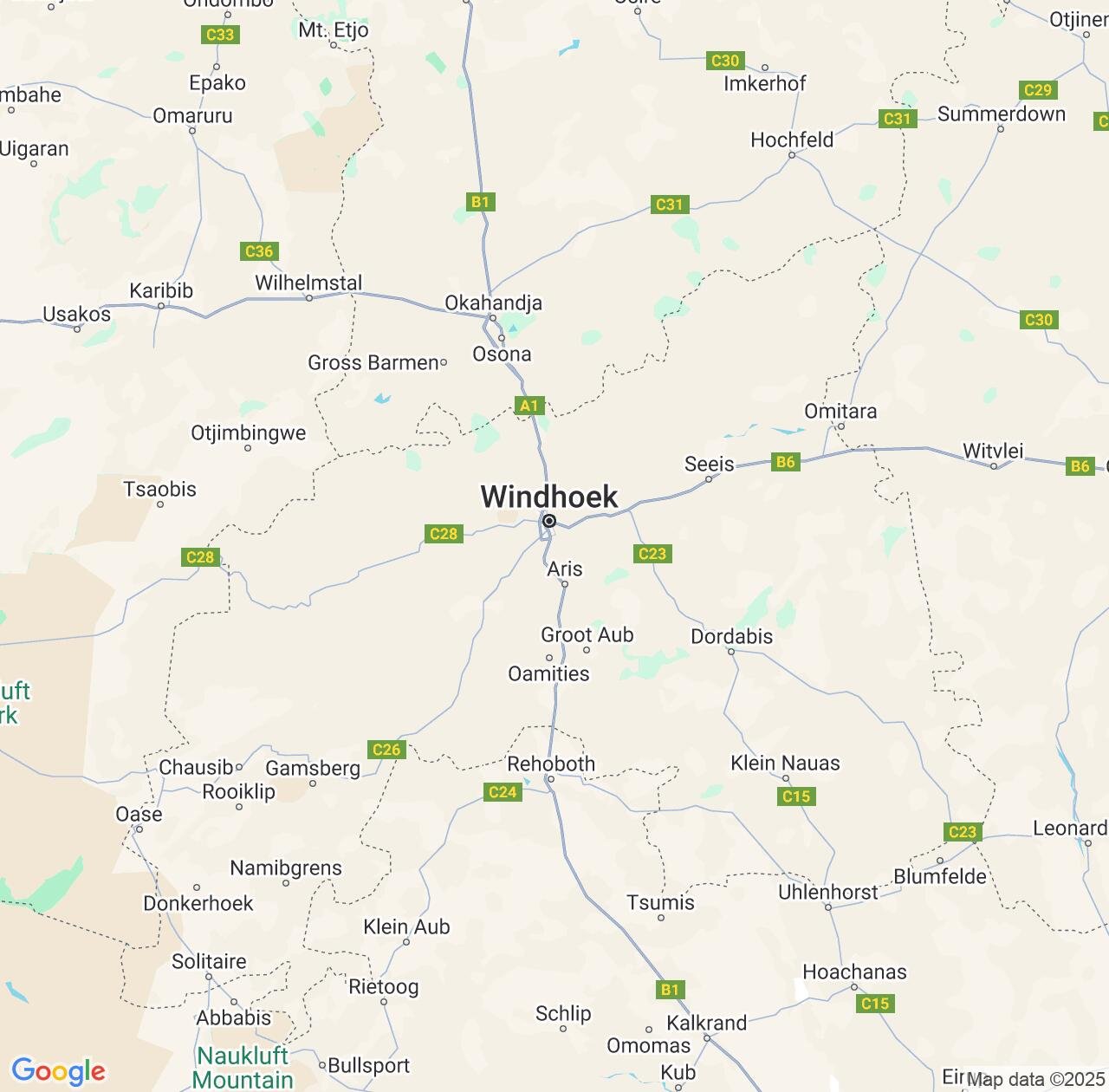 Map image for Intellectual Property Lawyers in Khomas Region and Namibia IP firms at coordinates  ; .