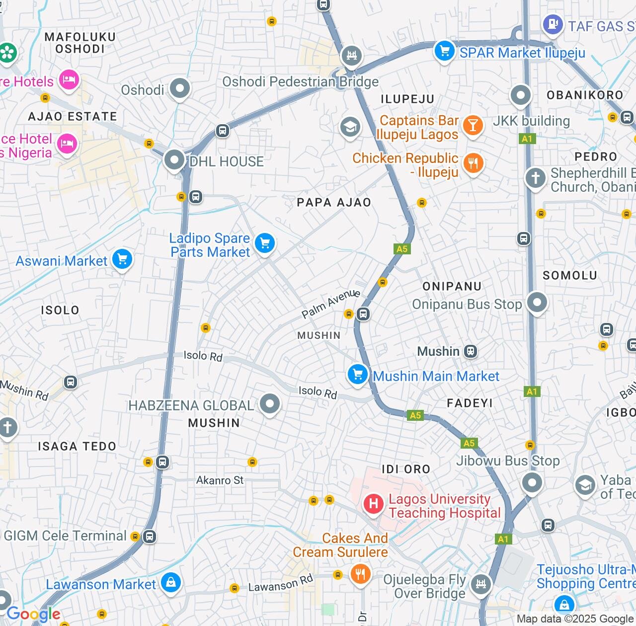 Map image for Intellectual Property Lawyers in Mushin and Lagos IP firms at coordinates  ; .