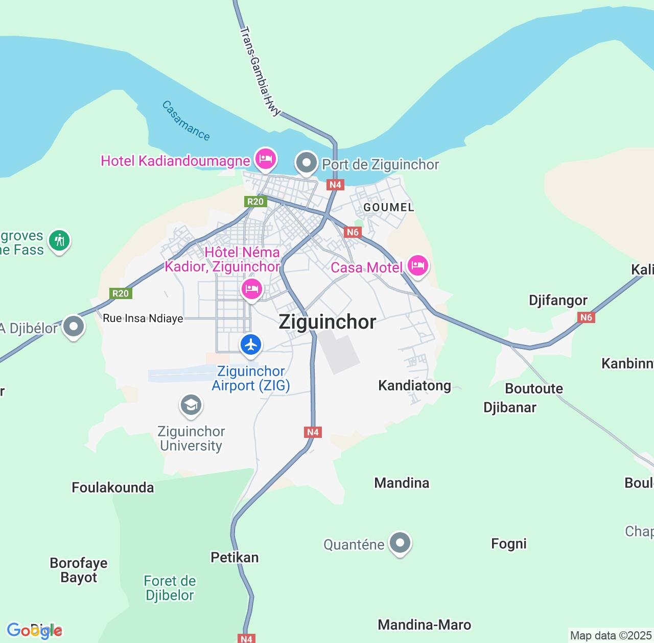Map image for Intellectual Property Lawyers in Ziguinchor and Senegal IP firms at coordinates  ; .