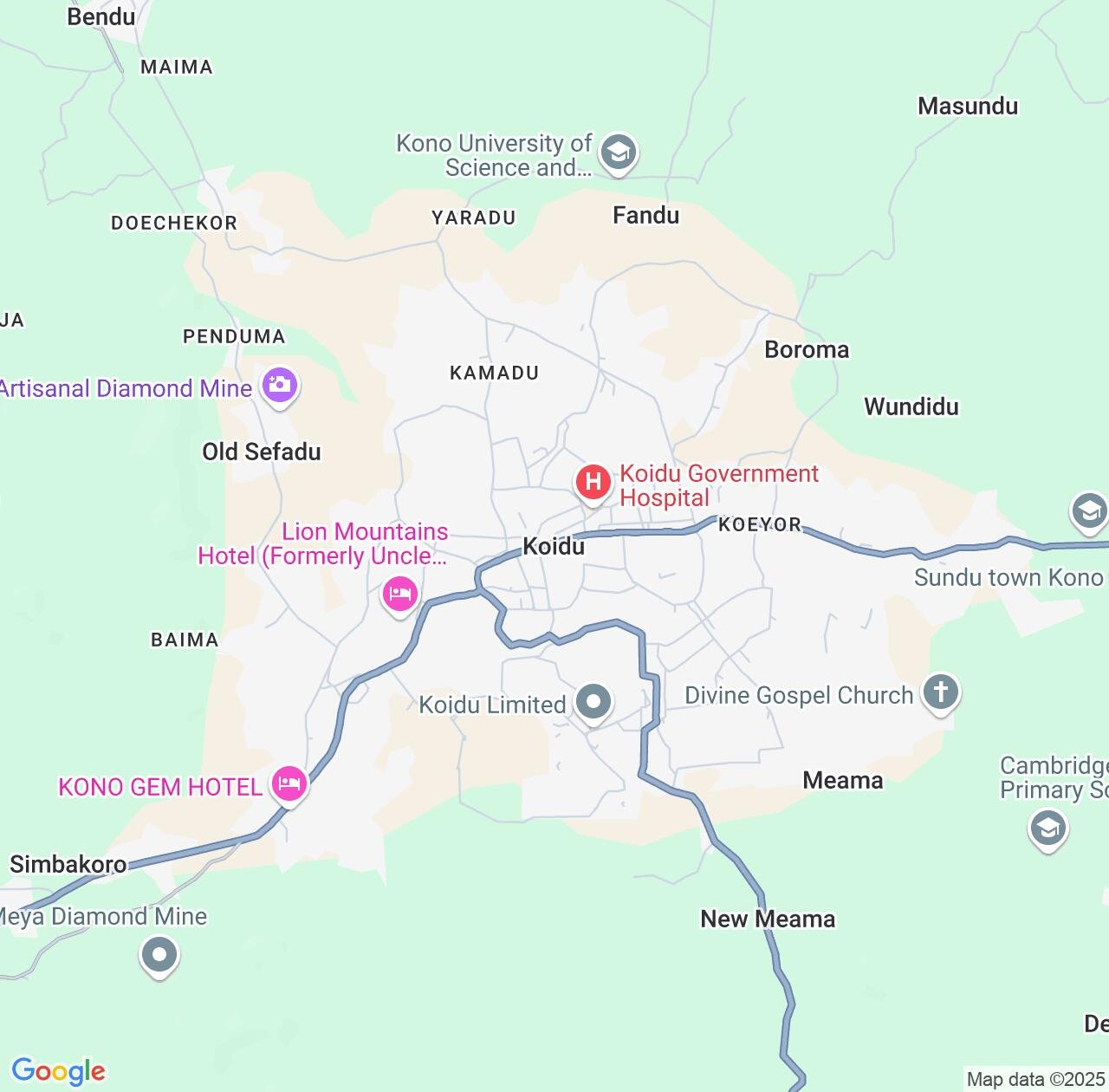 Map image for Intellectual Property Lawyers in Koidu and Eastern Province IP firms at coordinates  ; .