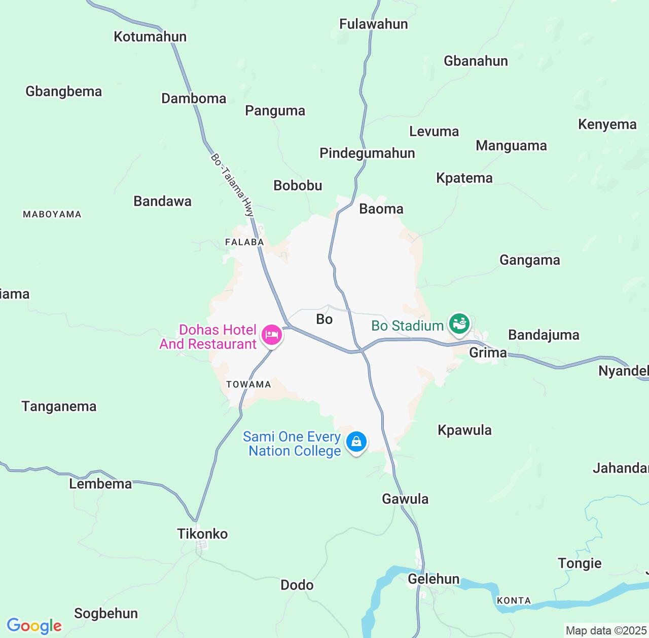 Map image for Intellectual Property Lawyers in Bo and Southern Province IP firms at coordinates  ; .