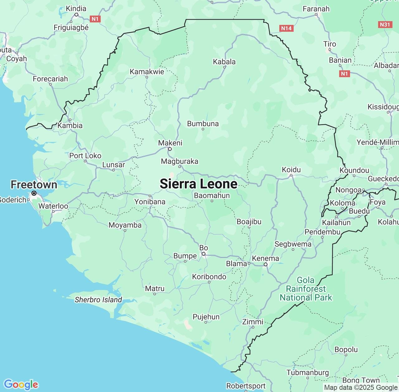 Map image for Intellectual Property Lawyers in Sierra Leone and Africa IP firms at coordinates  ; .