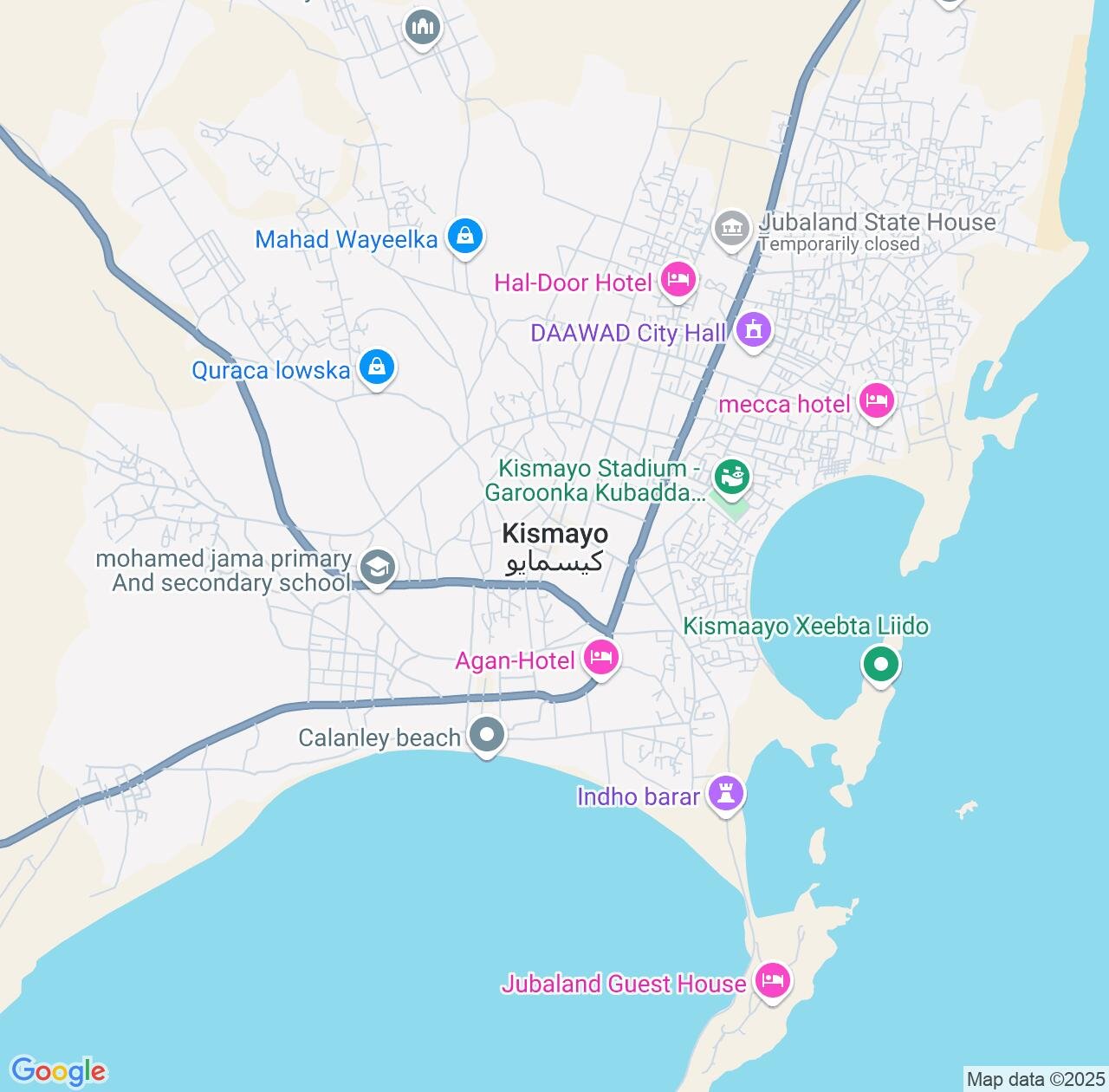 Map image for Intellectual Property Lawyers in Kismayo and Lower Juba IP firms at coordinates  ; .
