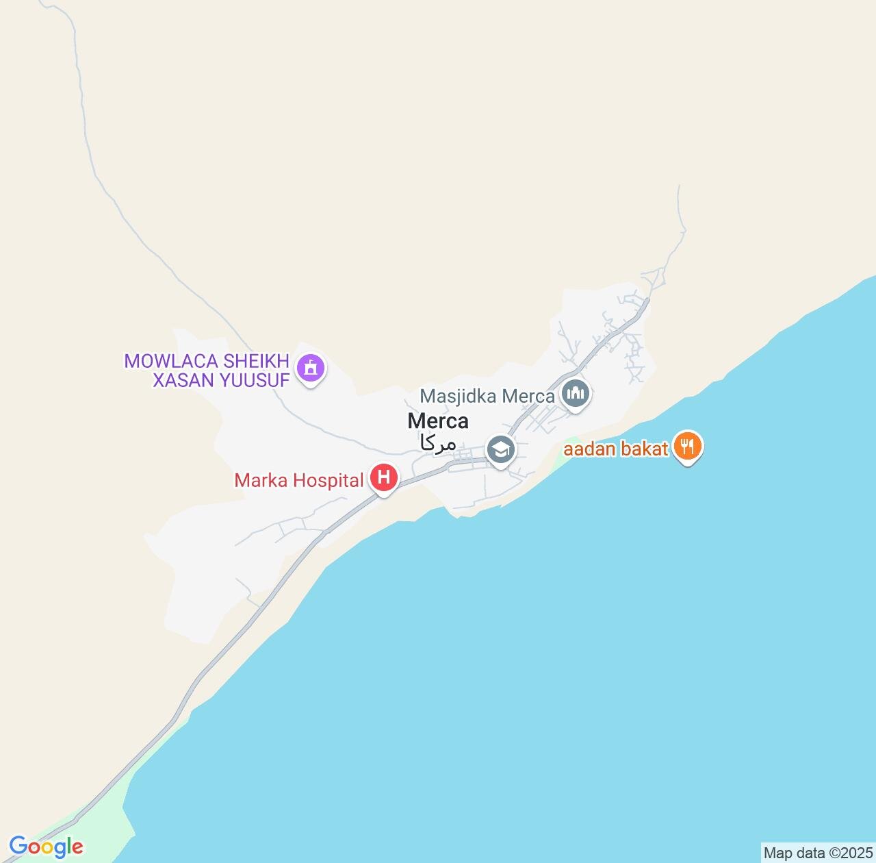 Map image for Intellectual Property Lawyers in Marka and Lower Shabeelle IP firms at coordinates  ; .