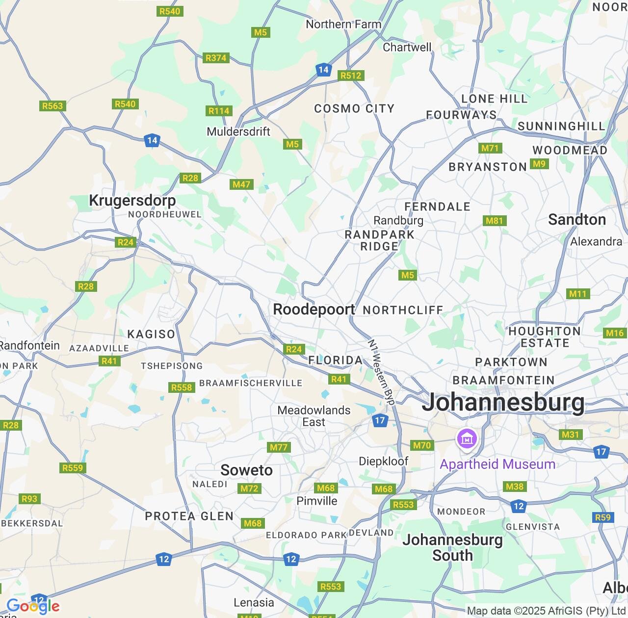 Map image for Intellectual Property Lawyers in Roodepoort and Gauteng IP firms at coordinates  ; .