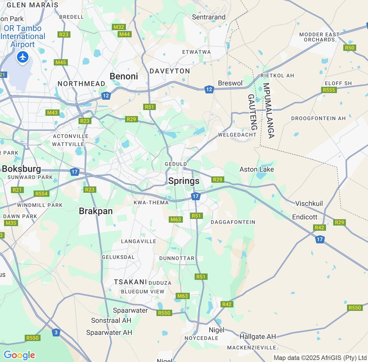 Map image for Intellectual Property Lawyers in Springs and Gauteng IP firms at coordinates  ; .