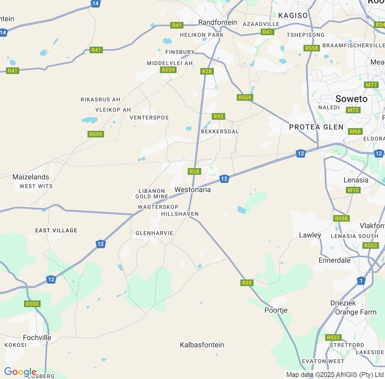 Map image for Intellectual Property Lawyers in Westonaria and Gauteng IP firms at coordinates  ; .