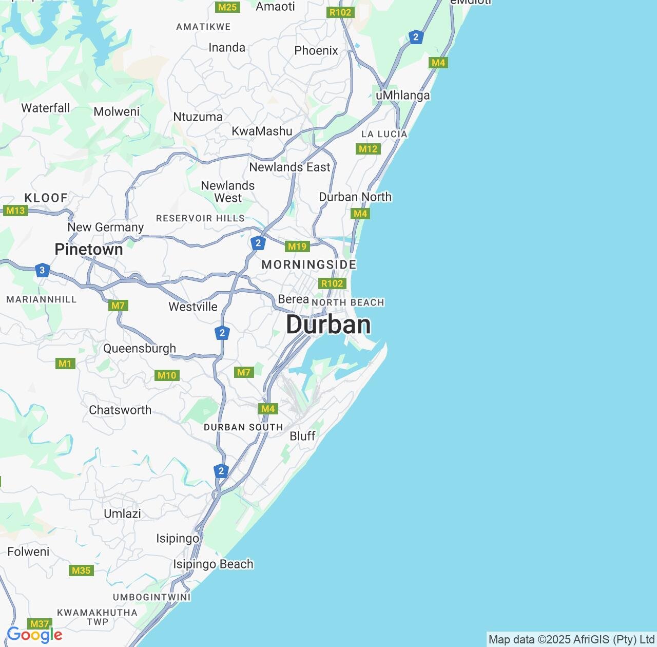 Map image for Intellectual Property Lawyers in Durban and KwaZulu-Natal IP firms at coordinates  ; .
