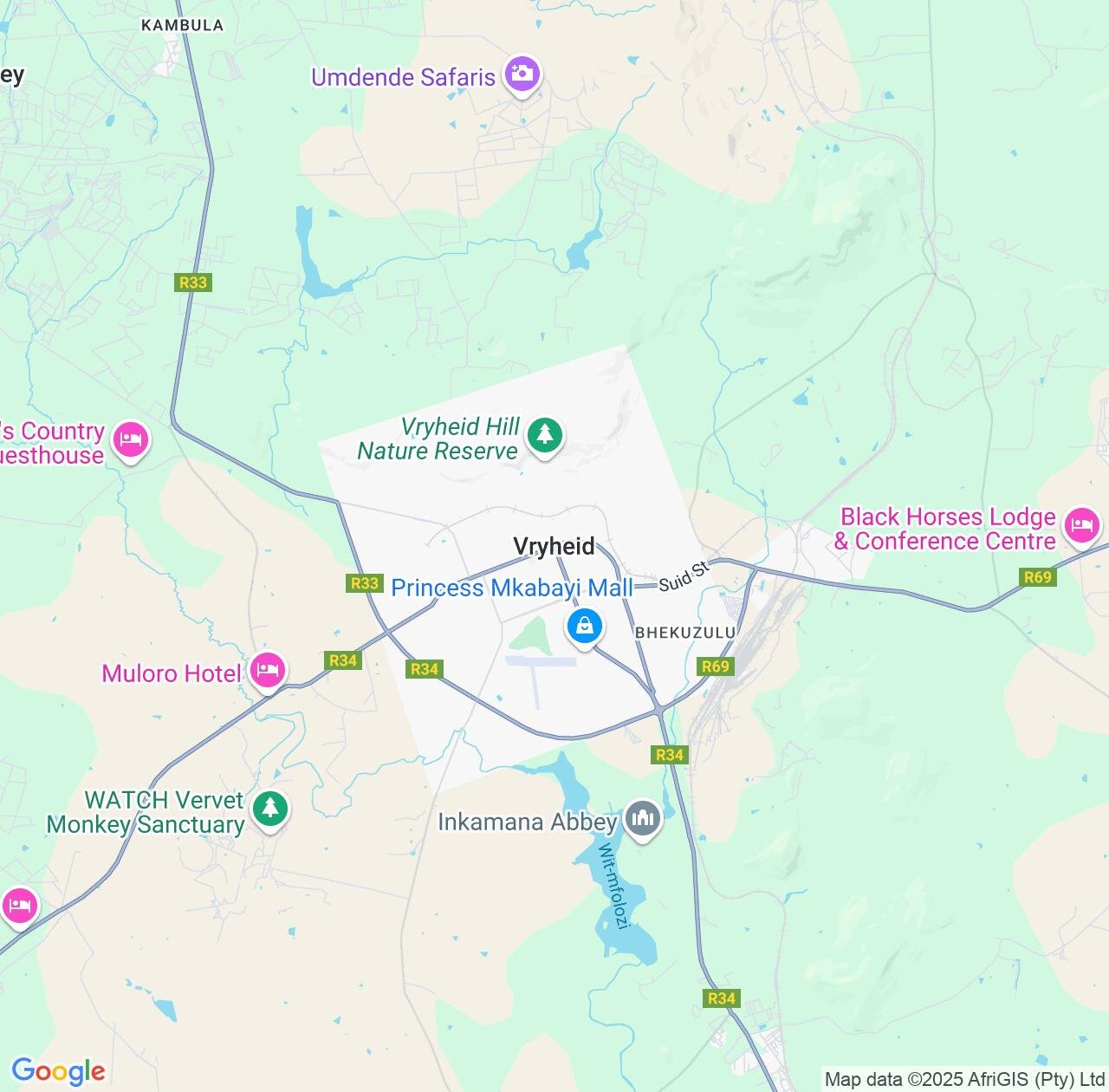 Map image for Intellectual Property Lawyers in Vryheid and KwaZulu-Natal IP firms at coordinates  ; .