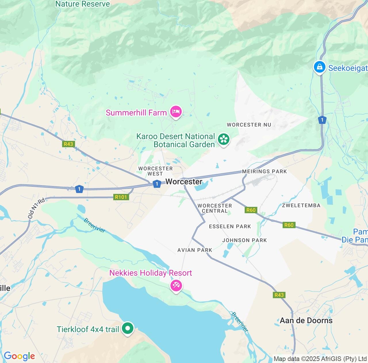 Map image for Intellectual Property Lawyers in Worcester and Western Cape IP firms at coordinates  ; .