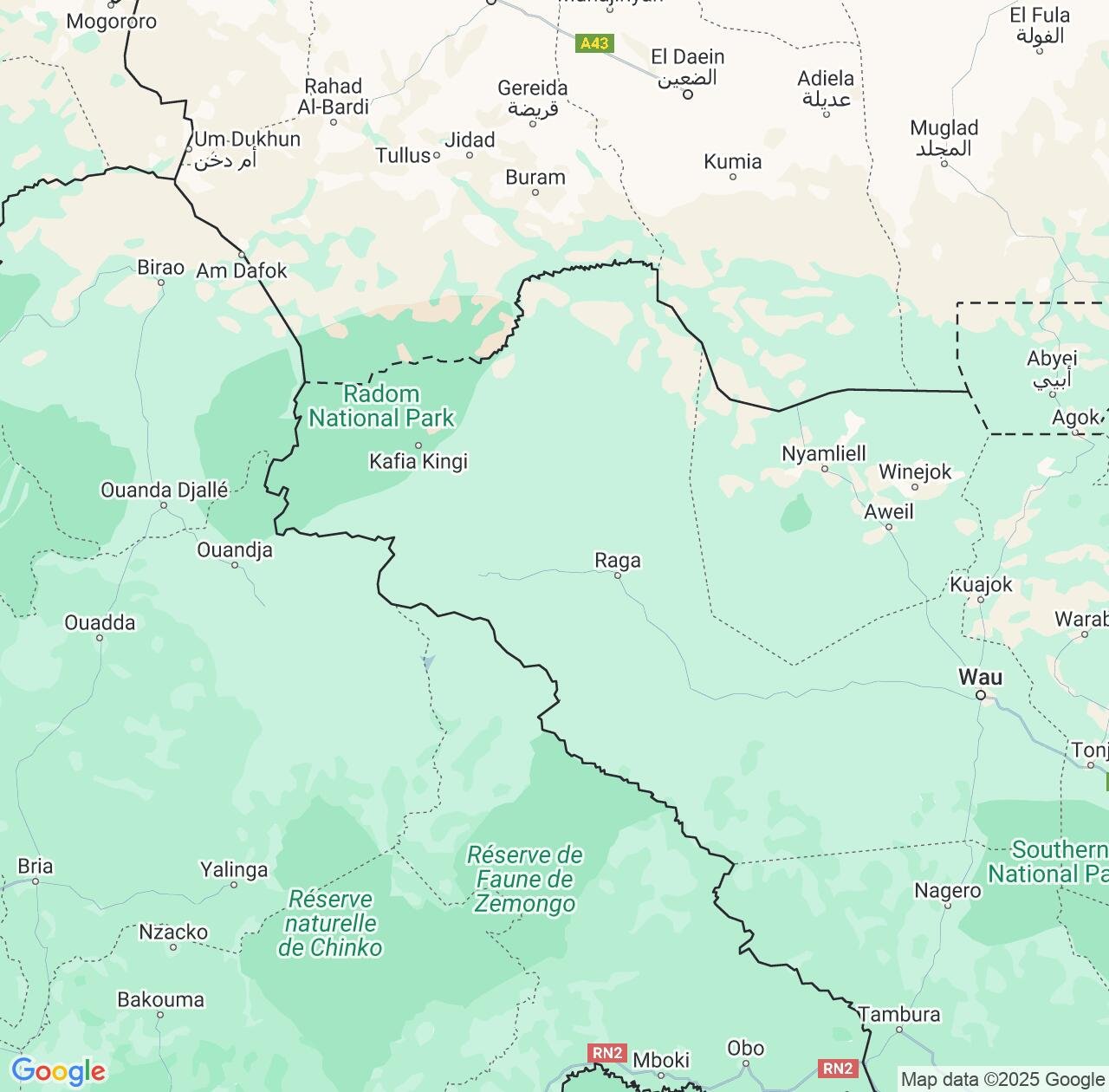Map image for Intellectual Property Lawyers in Western Bahr al Ghazal and South Sudan IP firms at coordinates  ; .