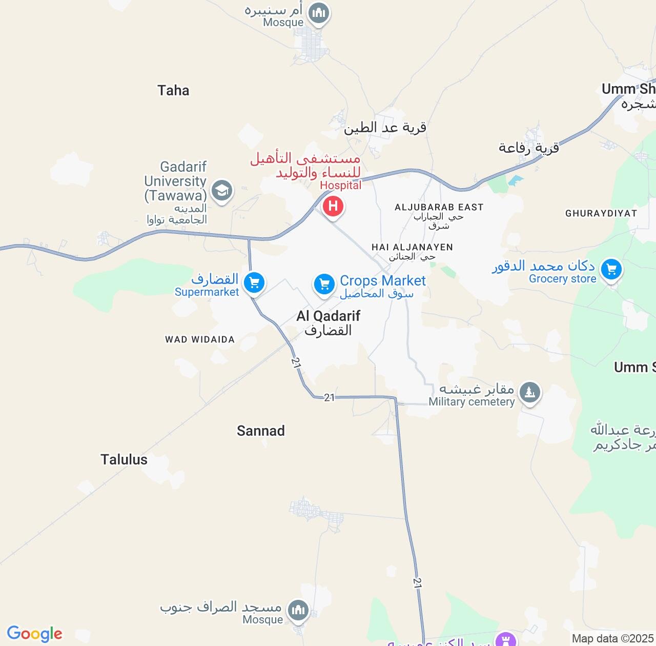 Map image for Intellectual Property Lawyers in Al Qaḑārif and Sudan IP firms at coordinates  ; .