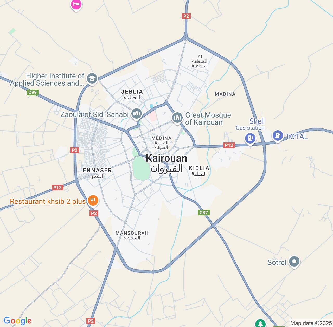 Map image for Intellectual Property Lawyers in Kairouan and Tunisia IP firms at coordinates  ; .
