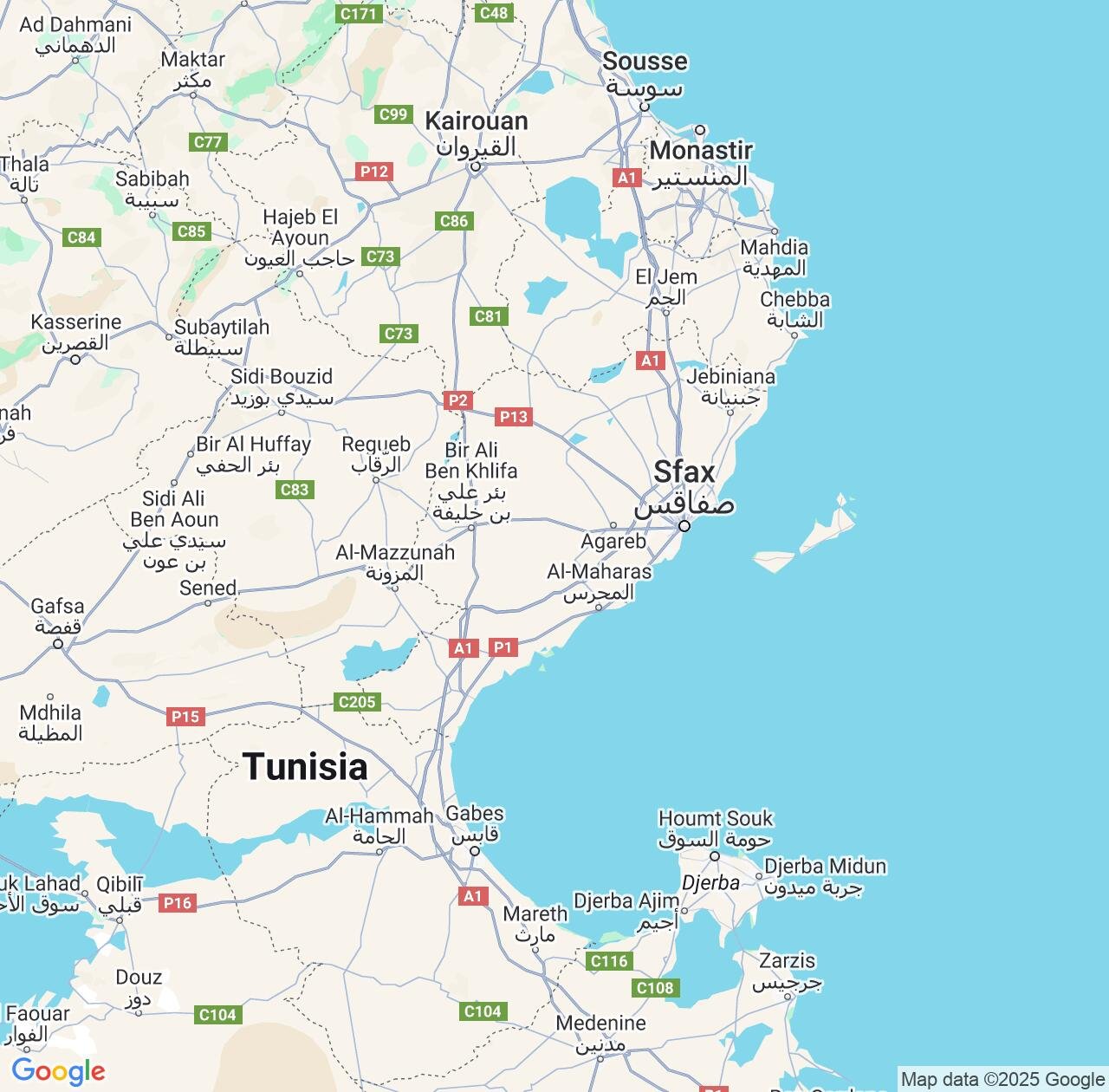 Map image for Intellectual Property Lawyers in Sfax Governorate and Tunisia IP firms at coordinates  ; .