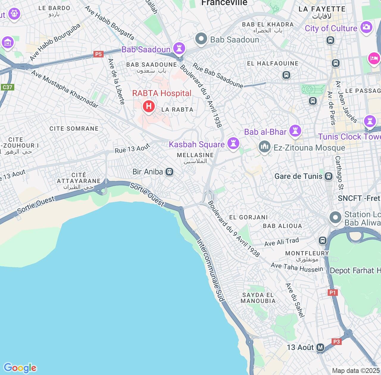Map image for Intellectual Property Lawyers in Sejoumi and Tunis Governorate IP firms at coordinates  ; .