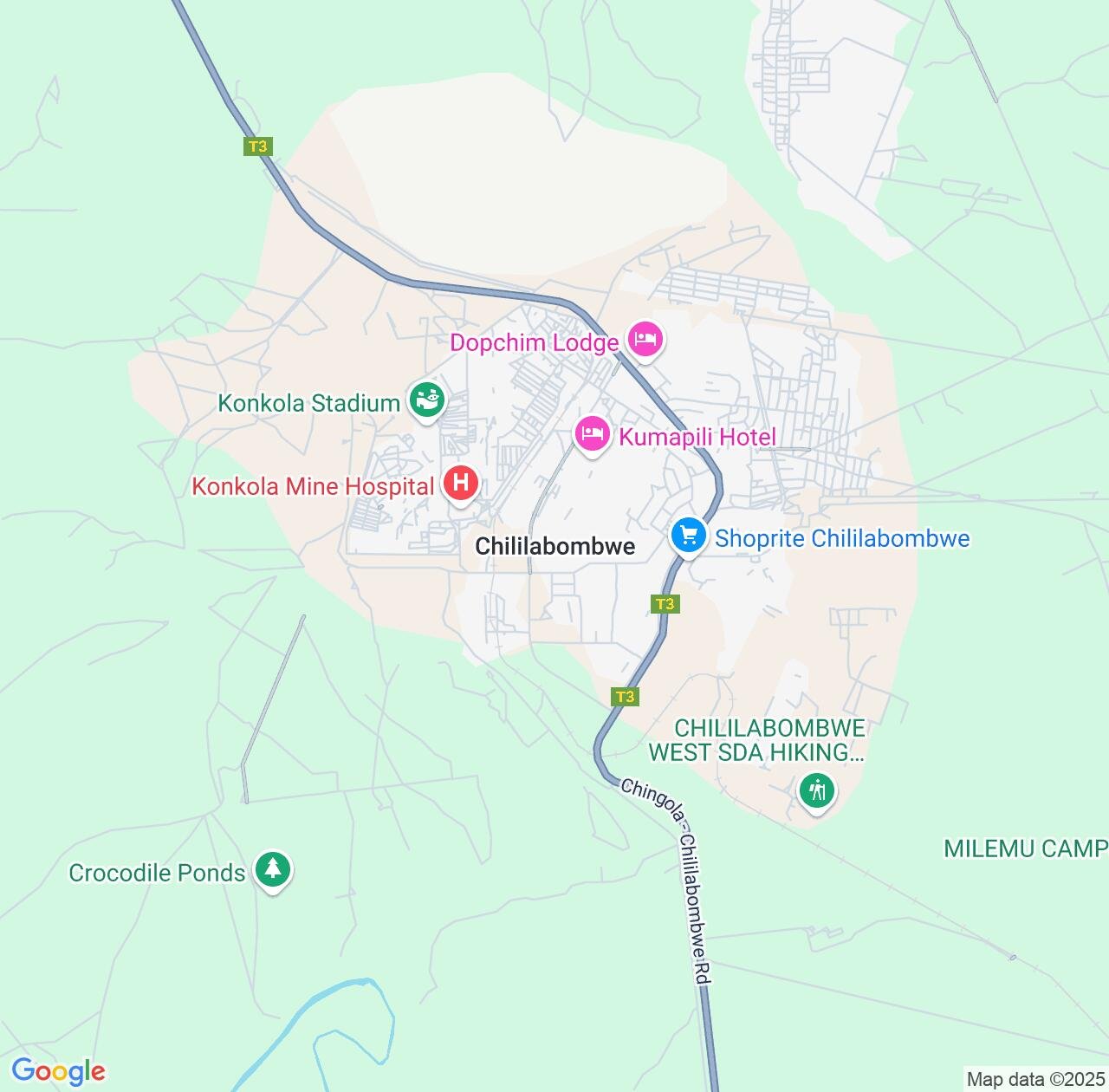 Map image for Intellectual Property Lawyers in Chililabombwe and Copperbelt IP firms at coordinates  ; .