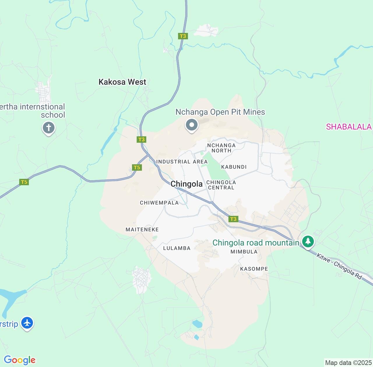 Map image for Intellectual Property Lawyers in Chingola and Copperbelt IP firms at coordinates  ; .