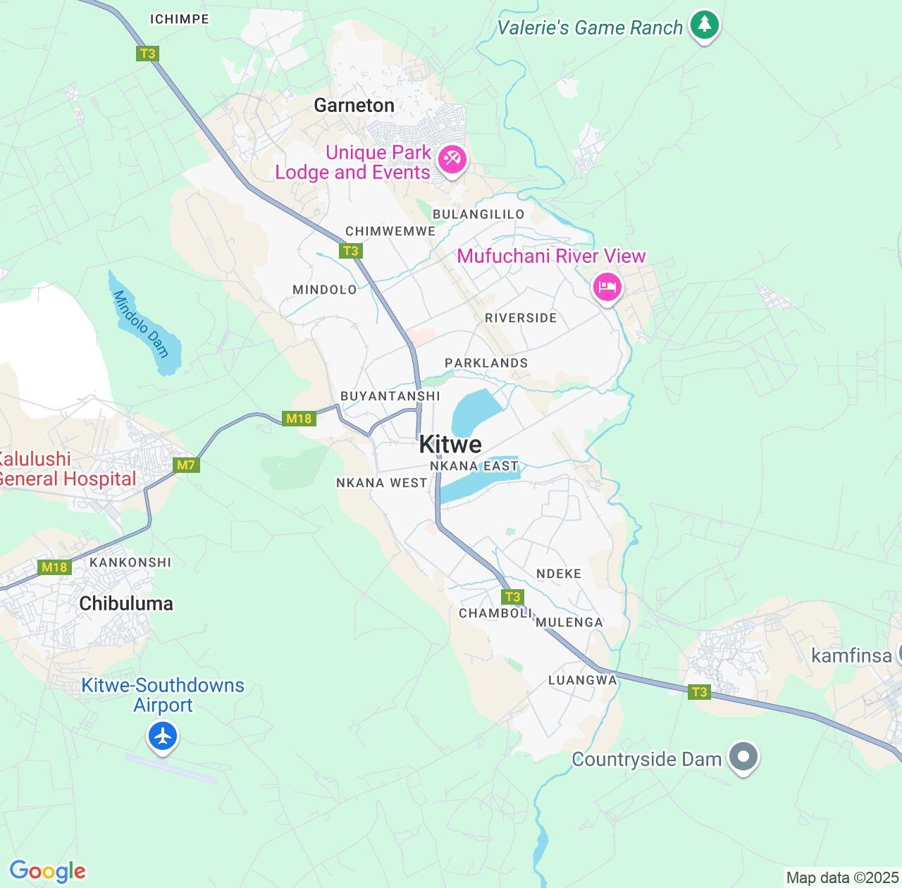 Map image for Intellectual Property Lawyers in Kitwe and Copperbelt IP firms at coordinates  ; .