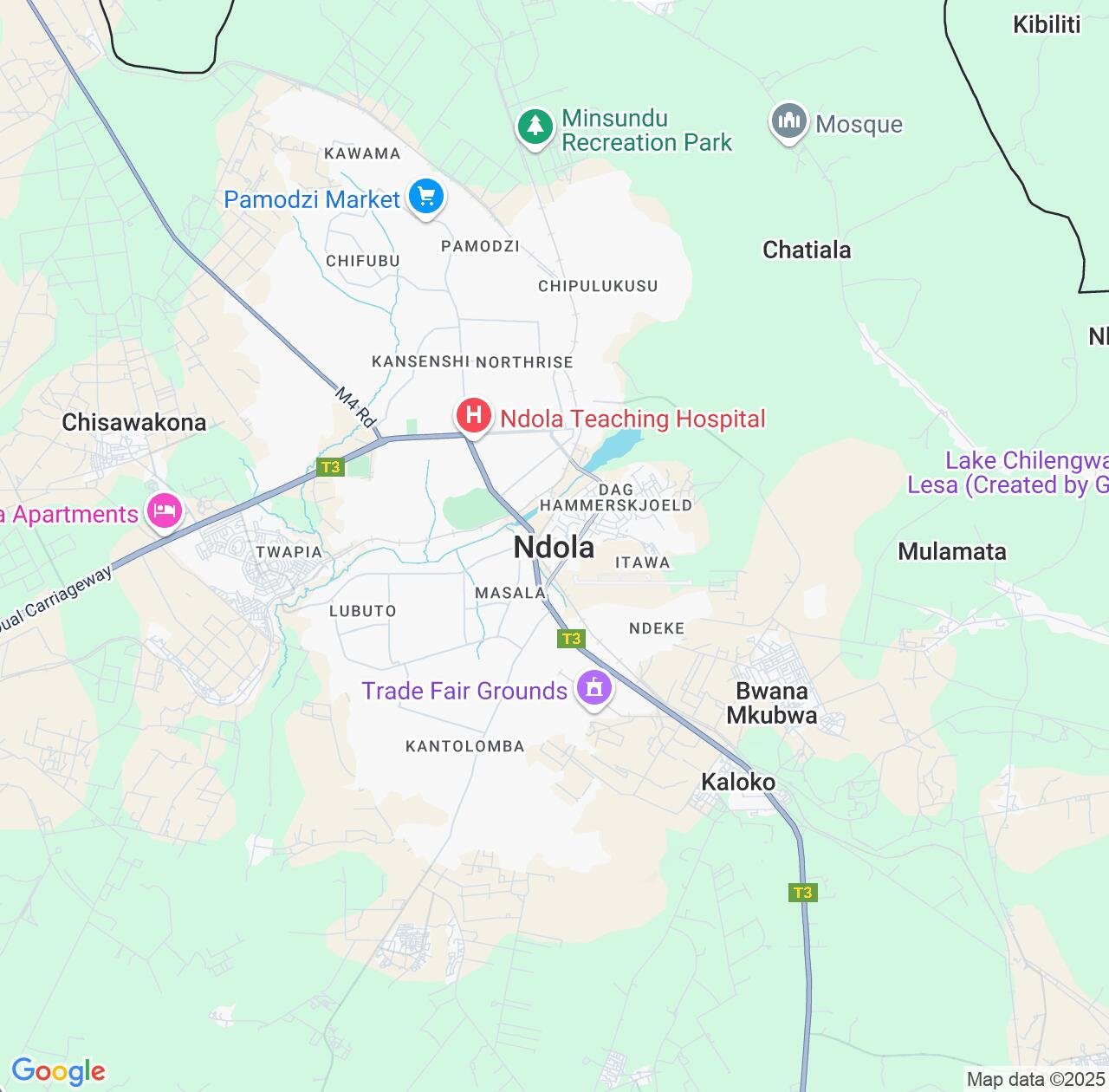 Map image for Intellectual Property Lawyers in Ndola and Copperbelt IP firms at coordinates  ; .