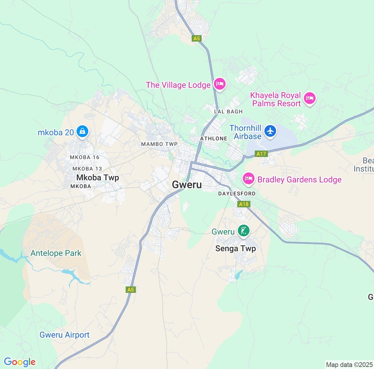 Map image for Intellectual Property Lawyers in Gweru and Midlands Province IP firms at coordinates  ; .