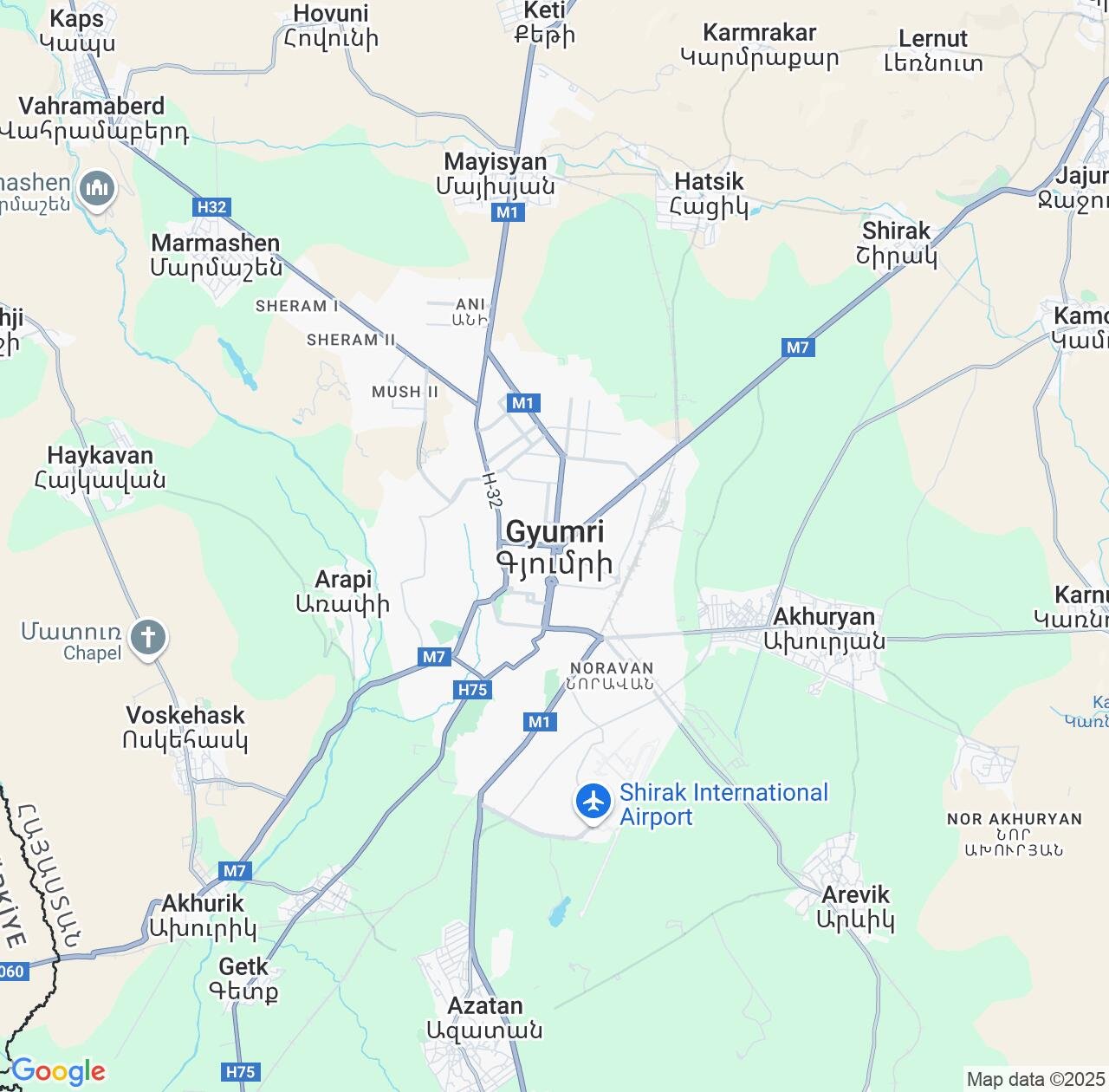 Map image for Intellectual Property Lawyers in Gyumri and Shirak IP firms at coordinates  ; .