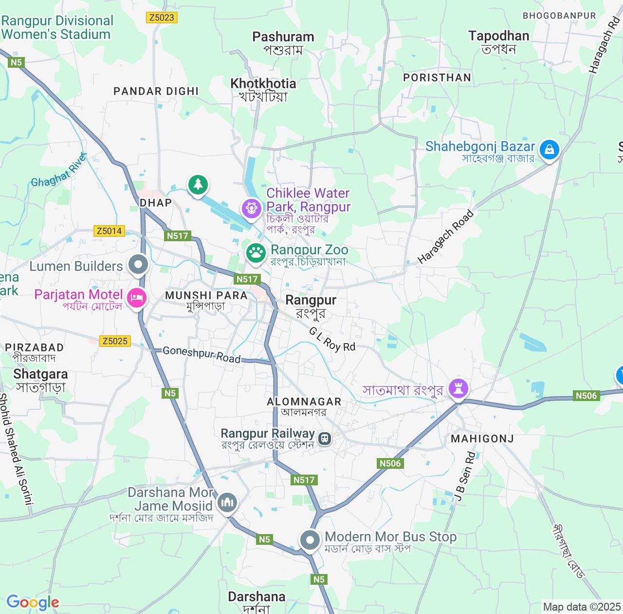Map image for Intellectual Property Lawyers in Rangpur and Rangpur Division IP firms at coordinates  ; .