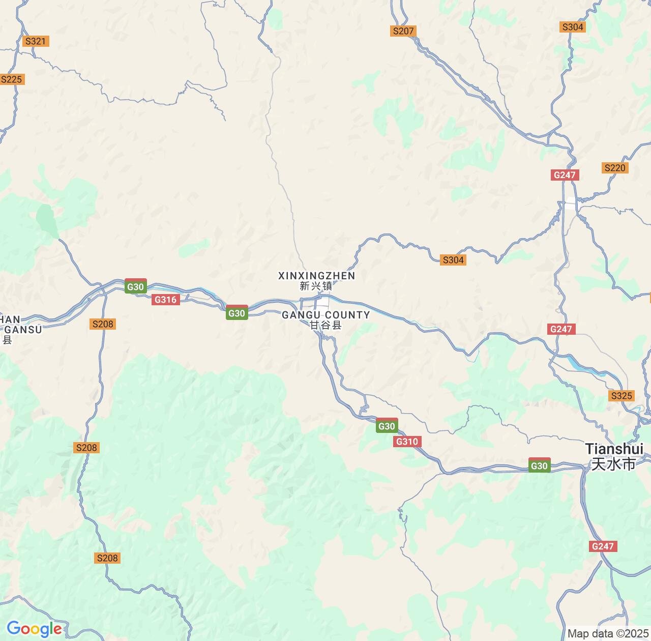 Map image for Intellectual Property Lawyers in Gangu Chengguanzhen and Gansu IP firms at coordinates  ; .