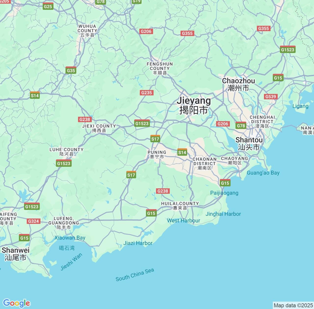 Map image for Intellectual Property Lawyers in Puning and Guangdong IP firms at coordinates  ; .