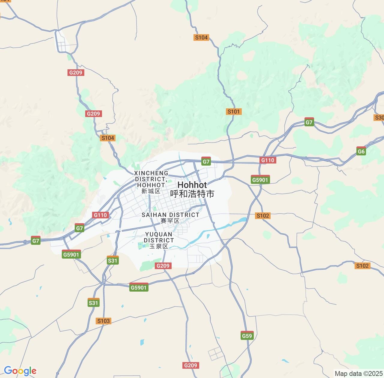 Map image for Intellectual Property Lawyers in Hohhot and Inner Mongolia IP firms at coordinates  ; .
