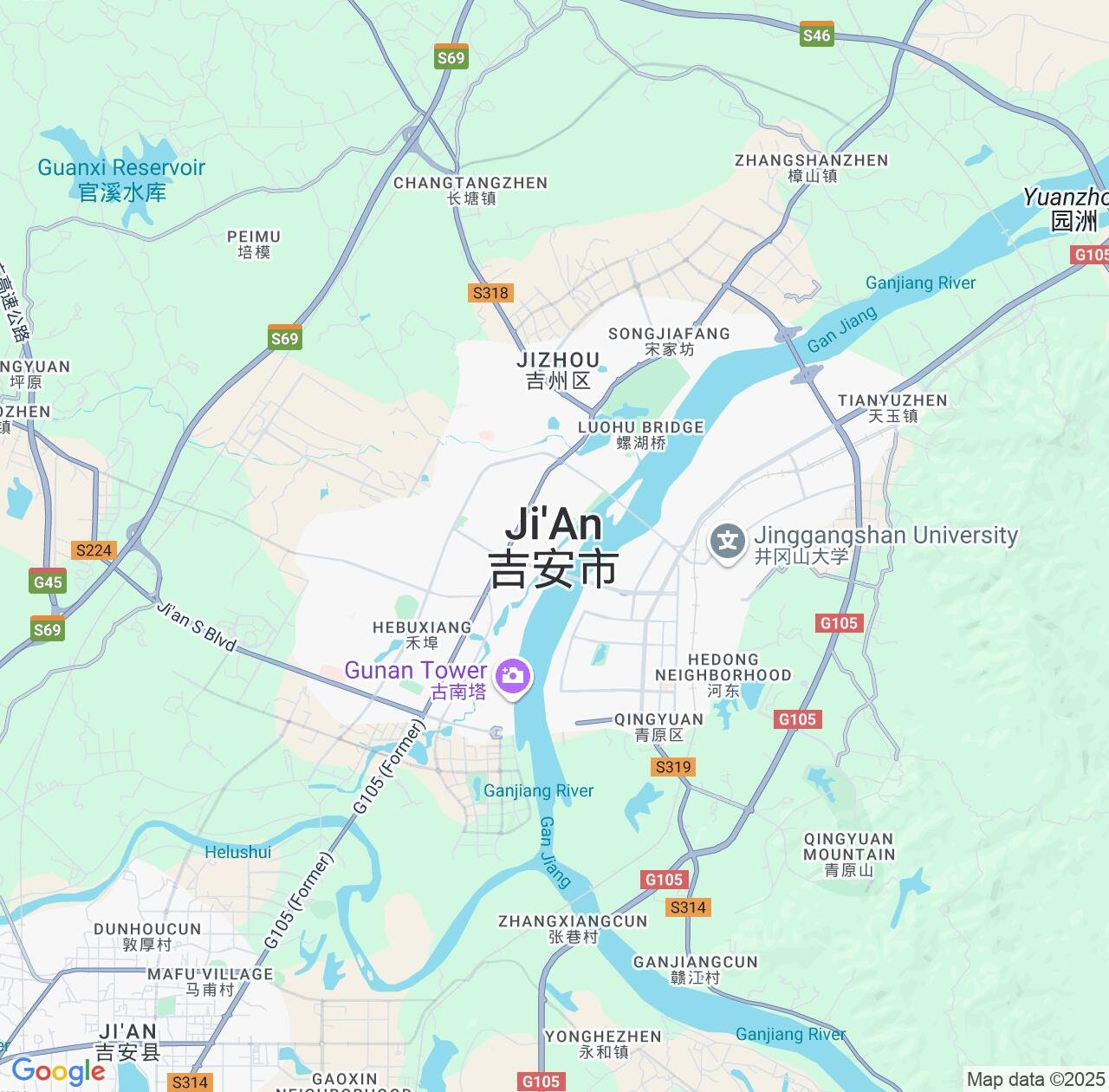 Map image for Intellectual Property Lawyers in Ji'an and Jiangxi IP firms at coordinates  ; .