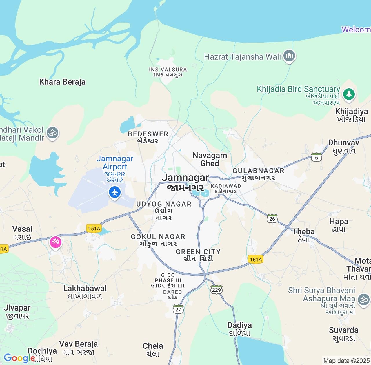Map image for Intellectual Property Lawyers in Jamnagar and Gujarat IP firms at coordinates  ; .
