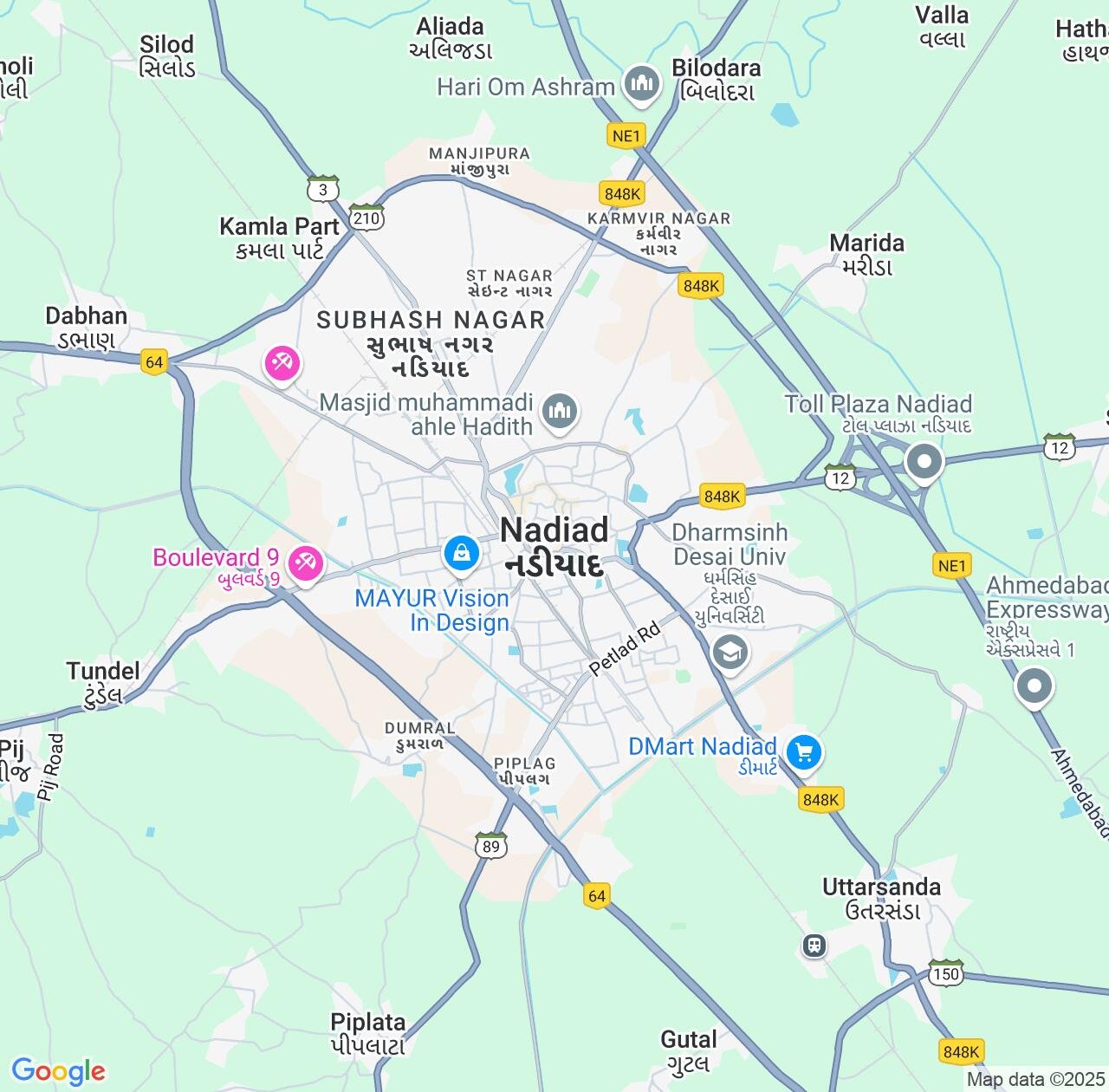 Map image for Intellectual Property Lawyers in Nadiad and Gujarat IP firms at coordinates  ; .