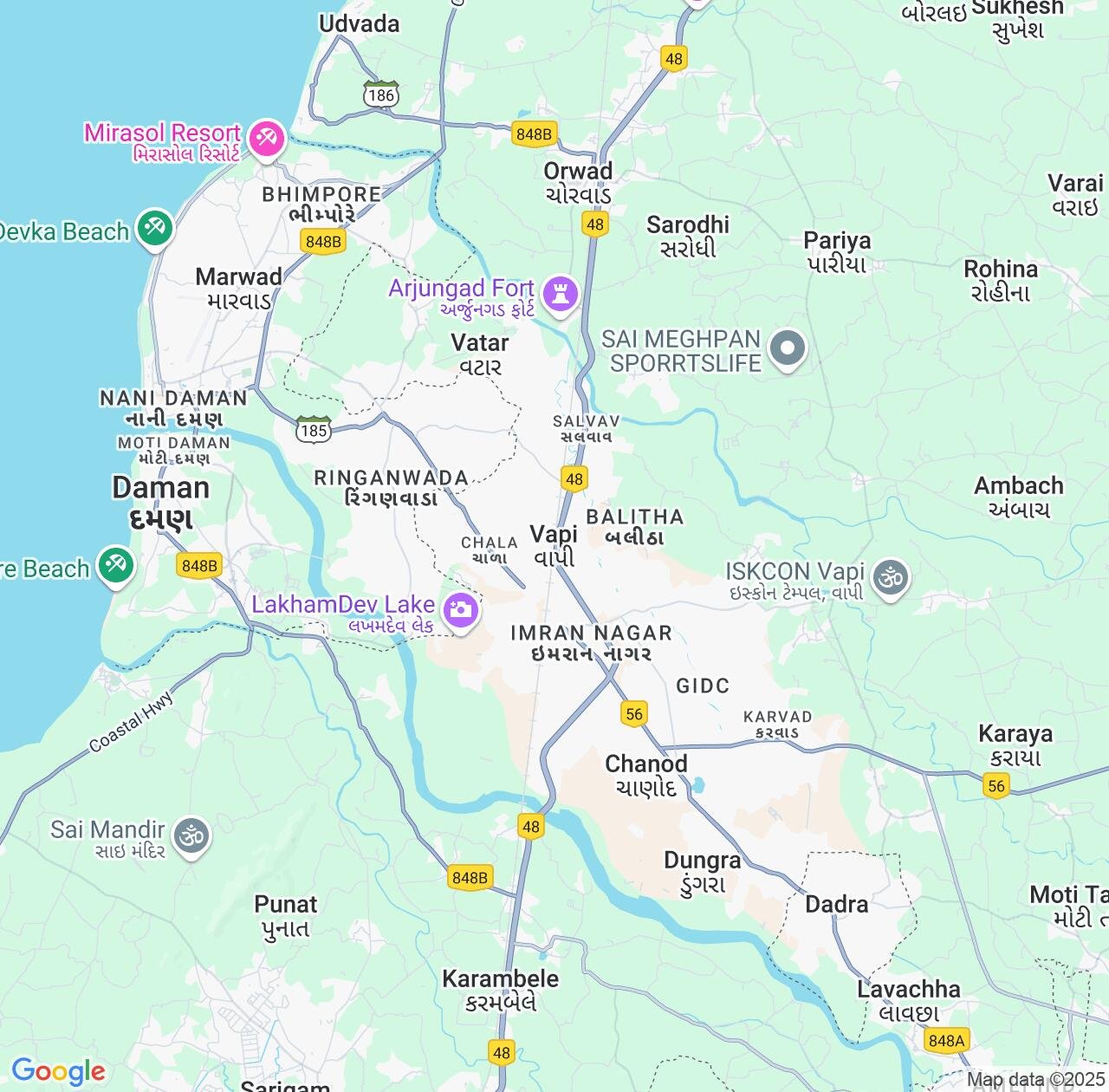 Map image for Intellectual Property Lawyers in Vapi and Gujarat IP firms at coordinates  ; .