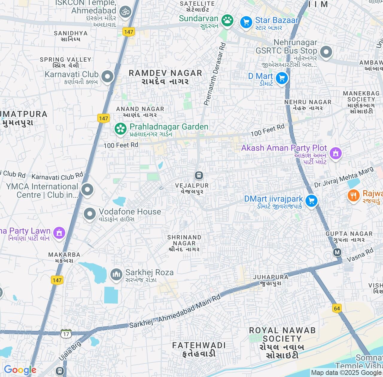 Map image for Intellectual Property Lawyers in Vejalpur and Gujarat IP firms at coordinates  ; .