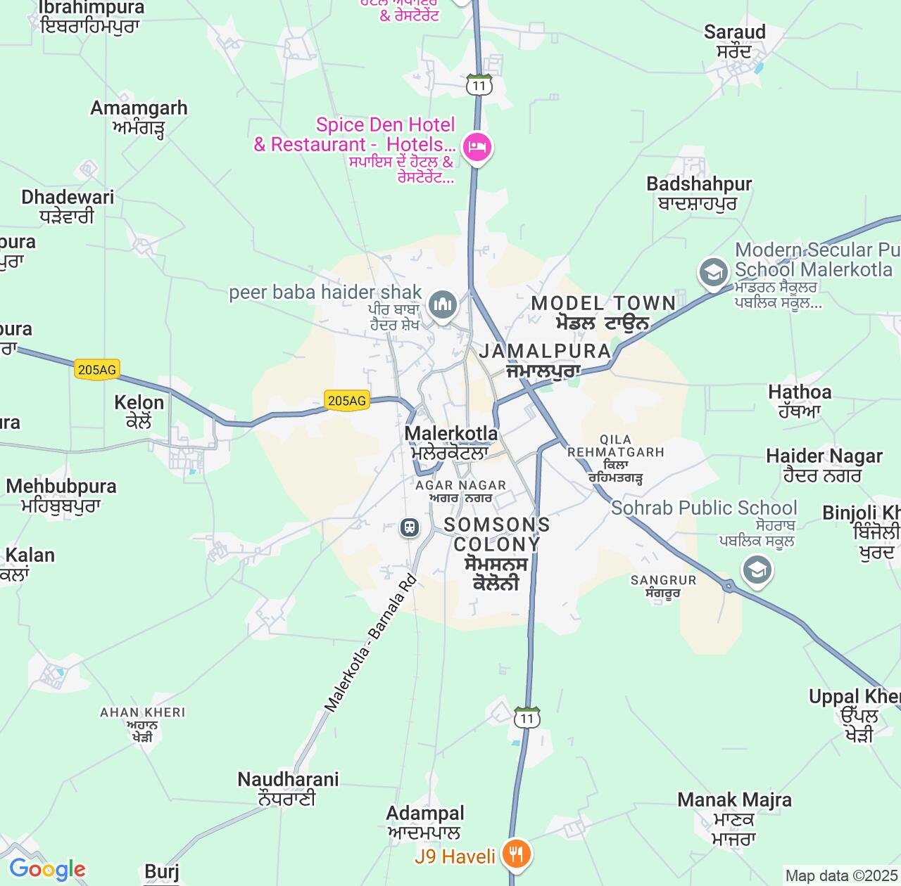 Map image for Intellectual Property Lawyers in Maler Kotla and Punjab IP firms at coordinates  ; .