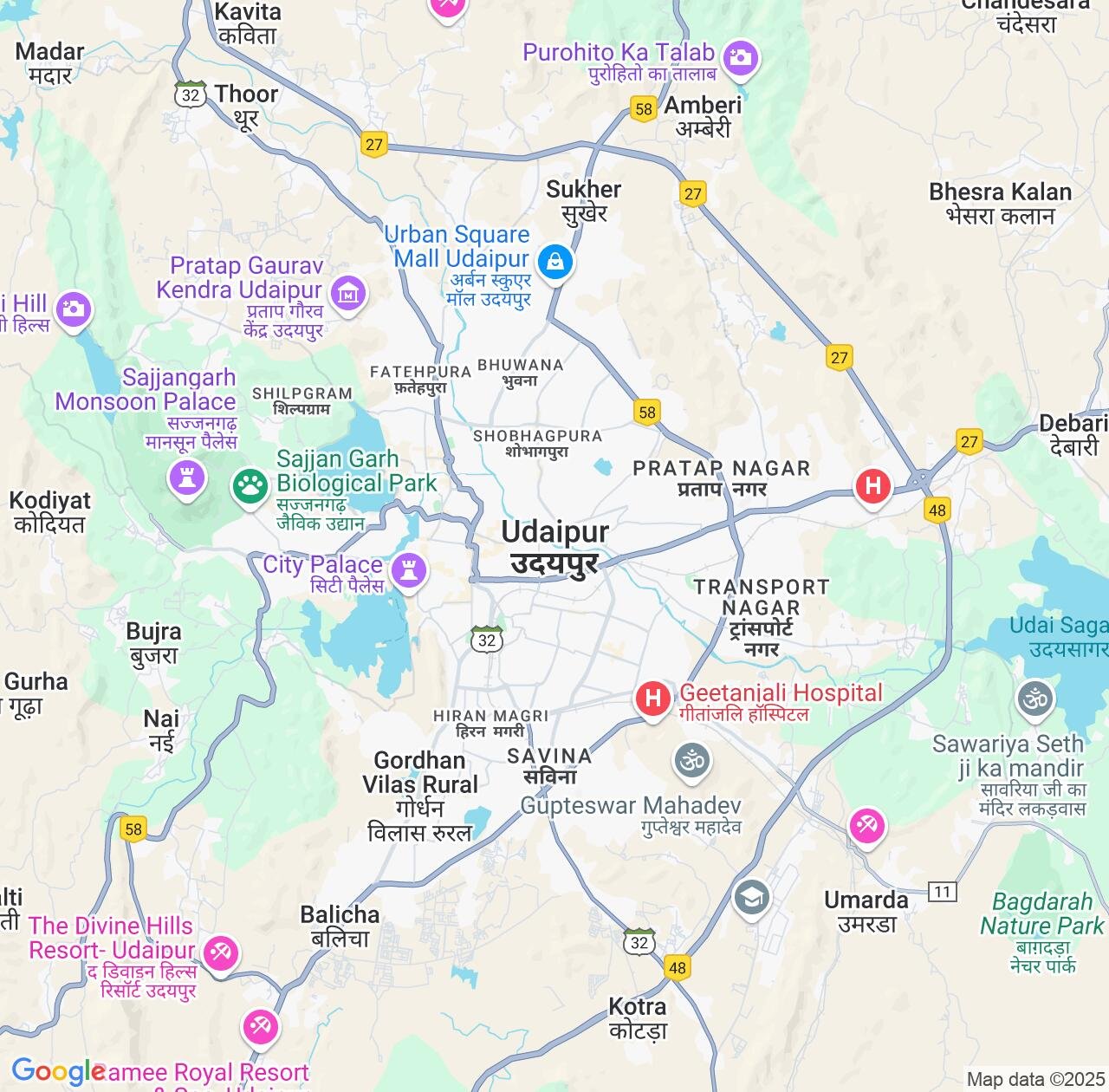Map image for Intellectual Property Lawyers in Udaipur and Rajasthan IP firms at coordinates  ; .