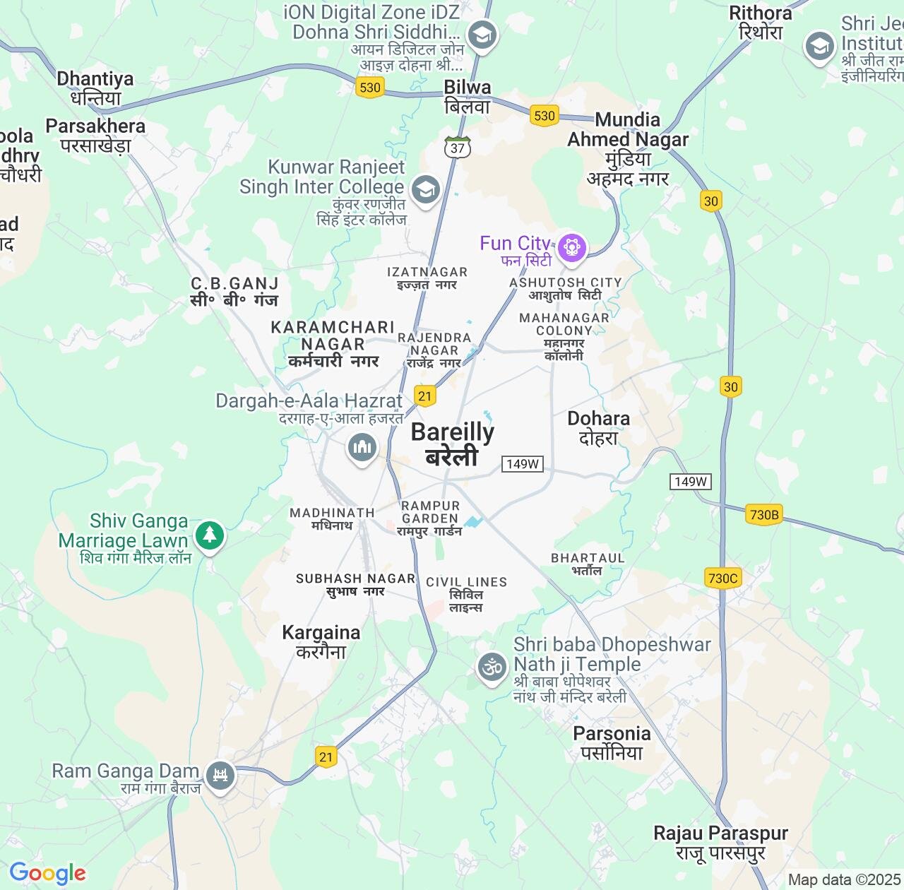 Map image for Intellectual Property Lawyers in Bareilly and Uttar Pradesh IP firms at coordinates  ; .