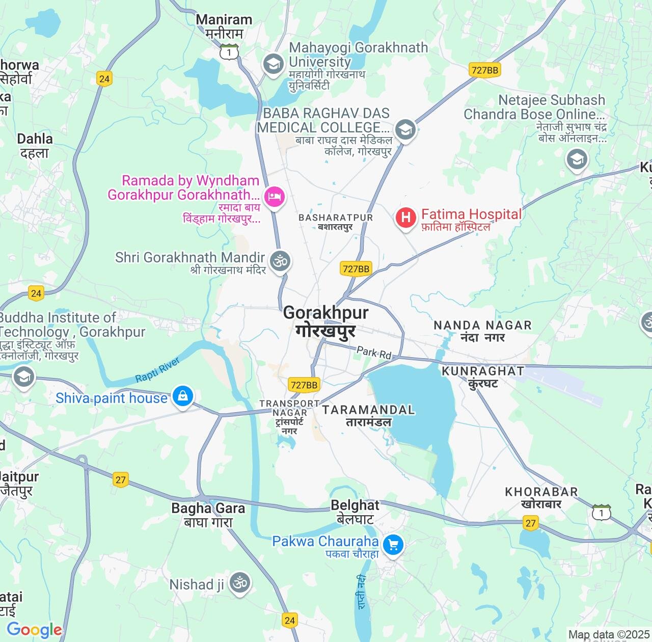 Map image for Intellectual Property Lawyers in Gorakhpur and Uttar Pradesh IP firms at coordinates  ; .