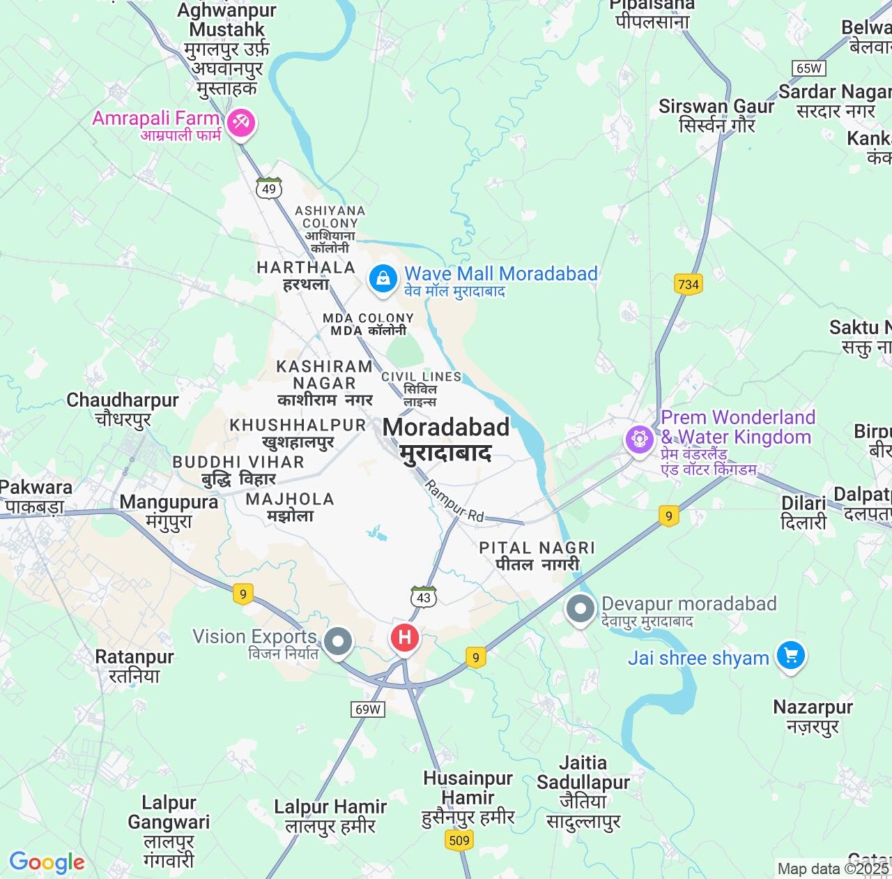 Map image for Intellectual Property Lawyers in Moradabad and Uttar Pradesh IP firms at coordinates  ; .
