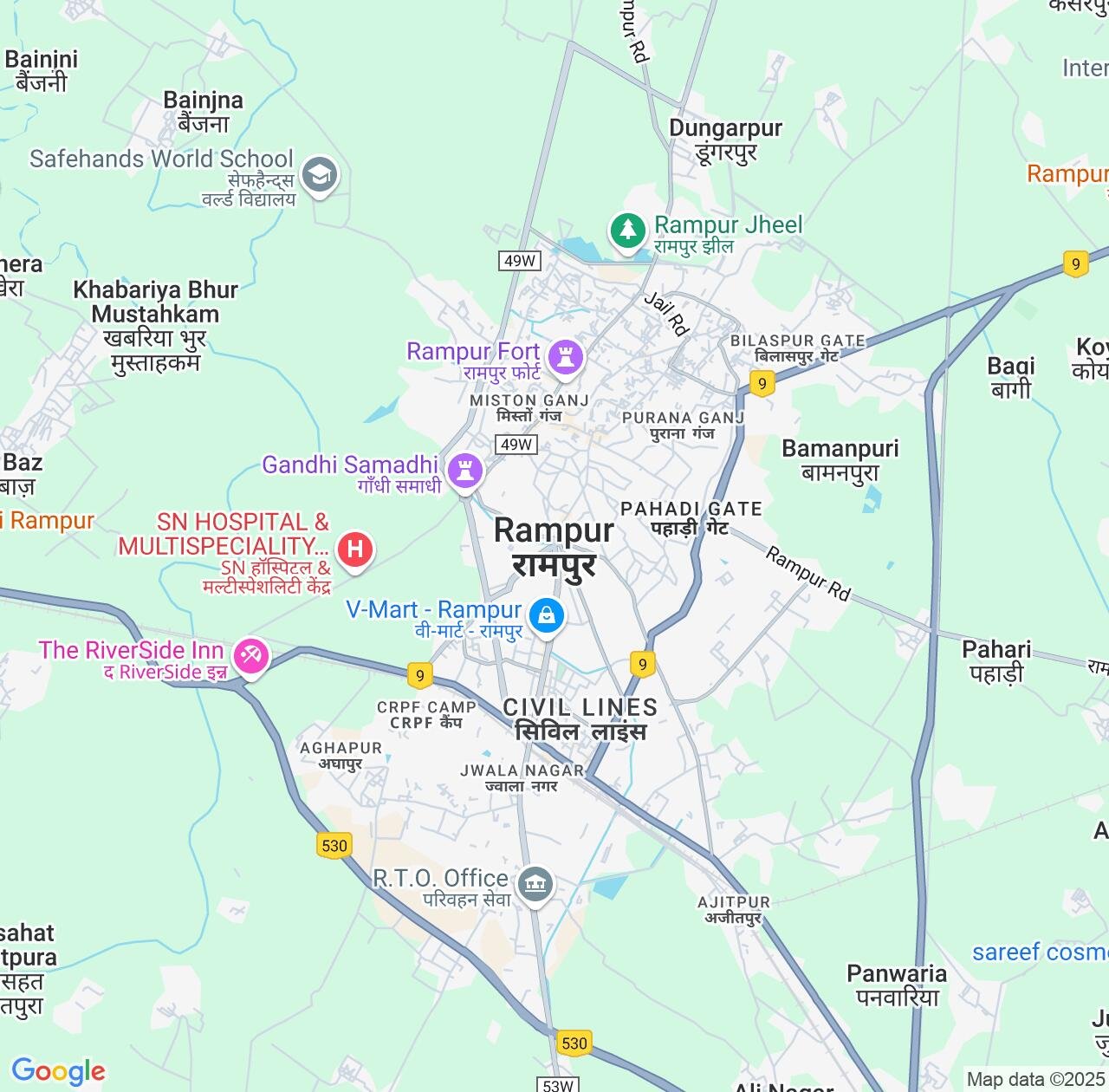 Map image for Intellectual Property Lawyers in Rampur and Uttar Pradesh IP firms at coordinates  ; .