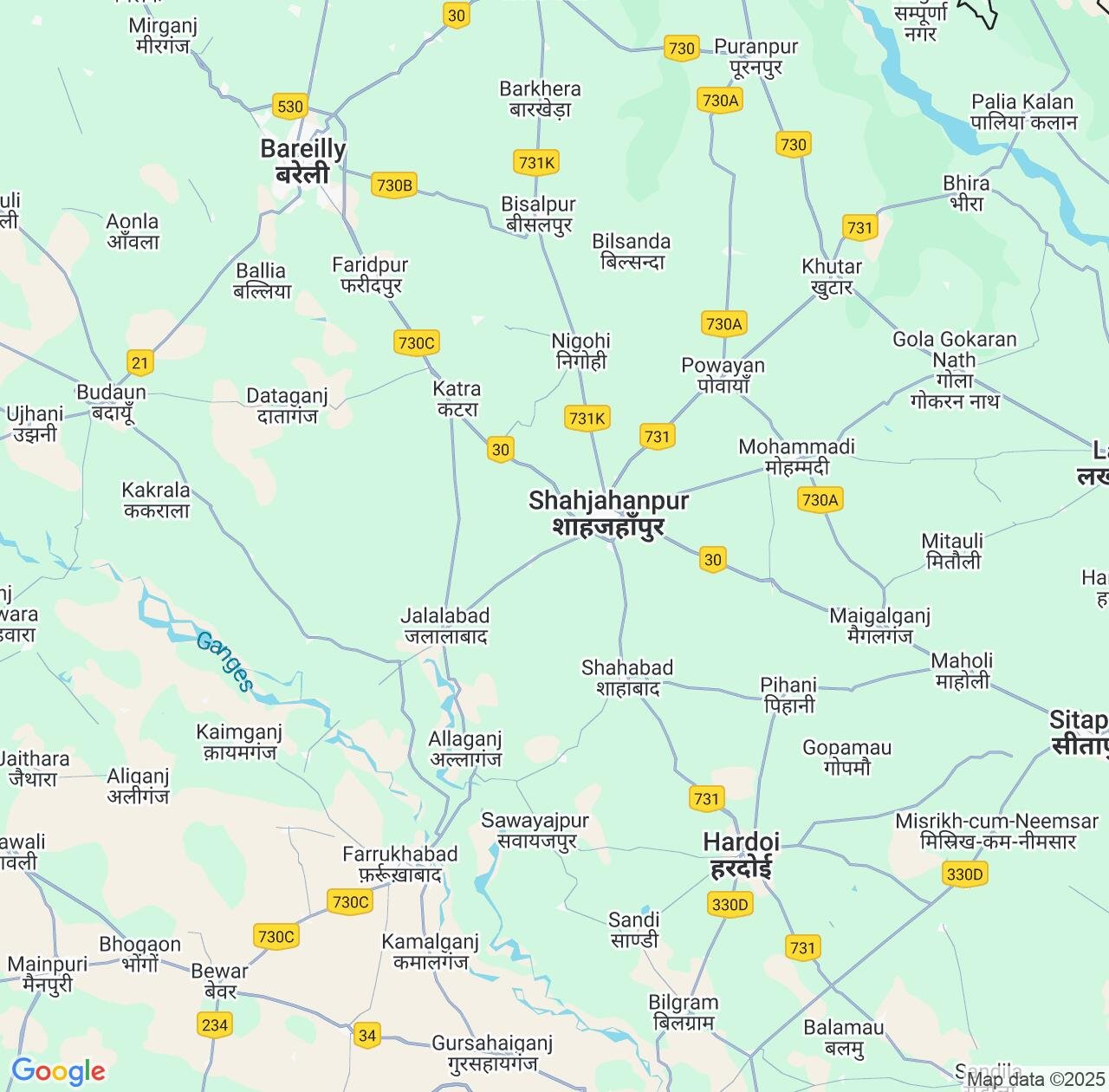 Map image for Intellectual Property Lawyers in Shahjanpur and Uttar Pradesh IP firms at coordinates  ; .