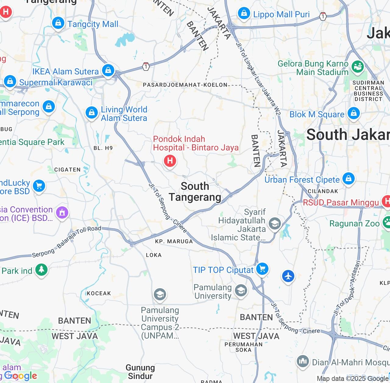 Map image for Intellectual Property Lawyers in South Tangerang and Banten IP firms at coordinates  ; .