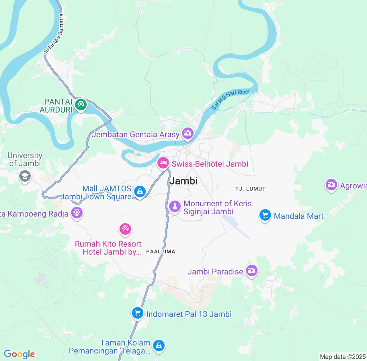 Map image for Intellectual Property Lawyers in Jambi City and Jambi IP firms at coordinates  ; .