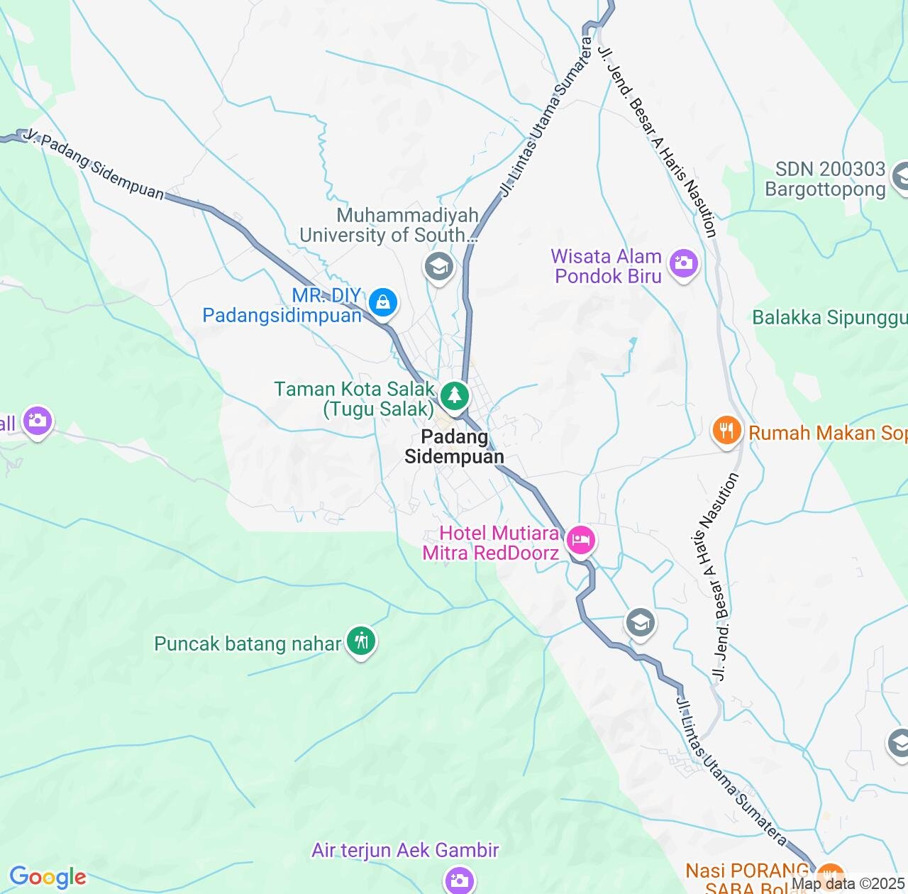 Map image for Intellectual Property Lawyers in Padangsidempuan and North Sumatra IP firms at coordinates  ; .