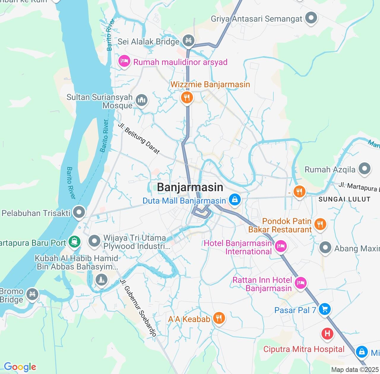 Map image for Intellectual Property Lawyers in Banjarmasin and South Kalimantan IP firms at coordinates  ; .