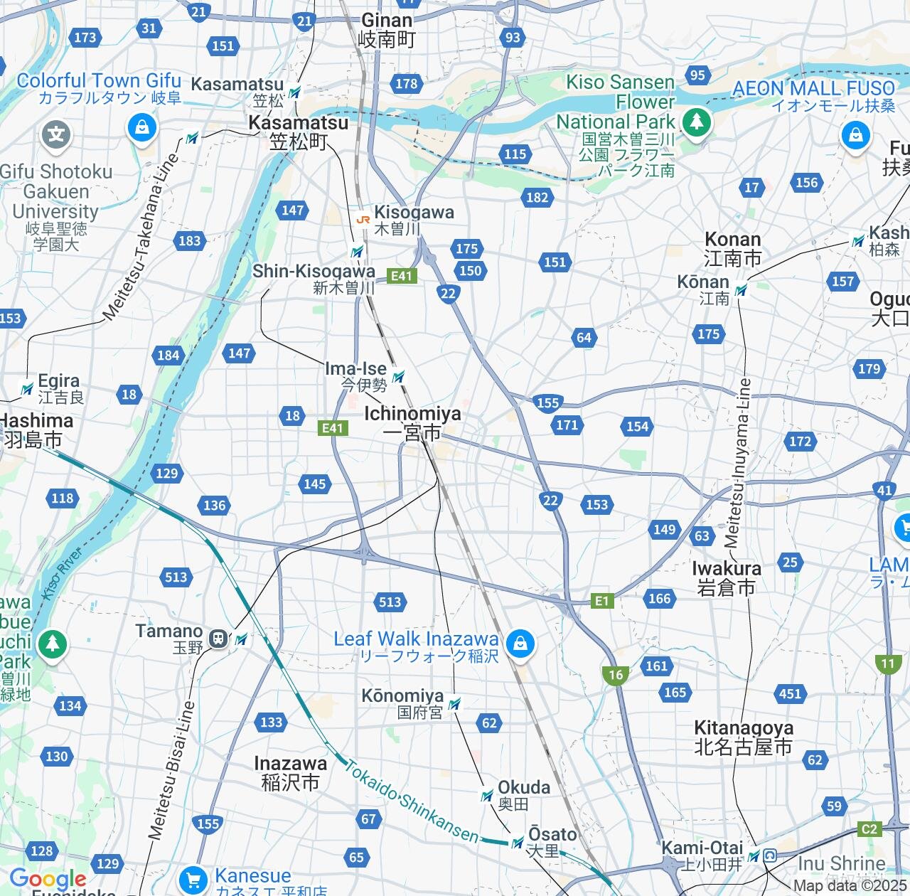 Map image for Intellectual Property Lawyers in Ichinomiya and Aichi IP firms at coordinates  ; .