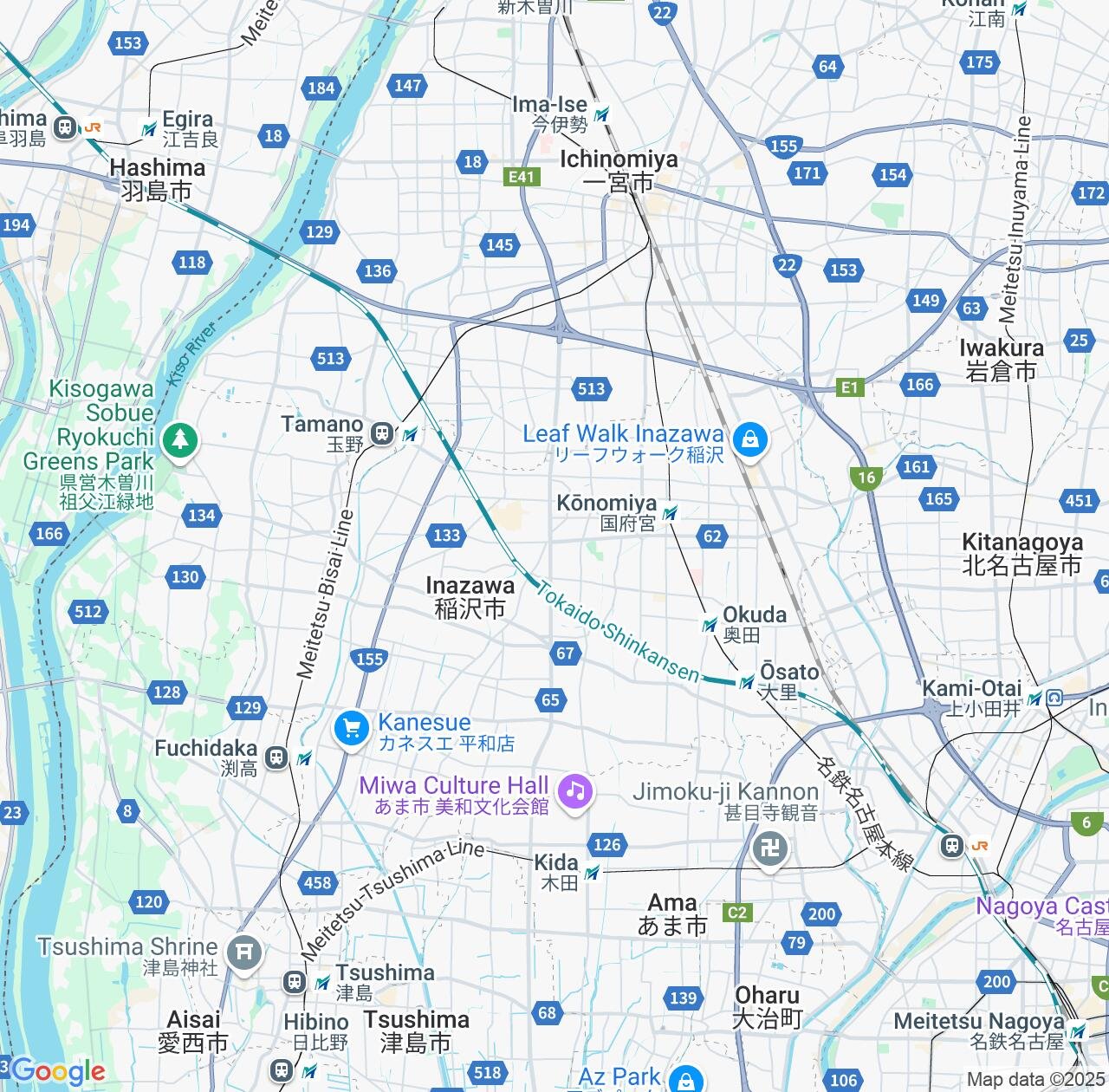 Map image for Intellectual Property Lawyers in Inazawa and Aichi IP firms at coordinates  ; .