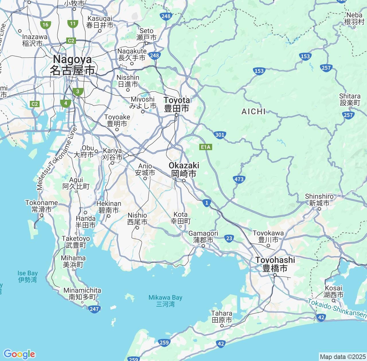 Map image for Intellectual Property Lawyers in Okazaki and Aichi IP firms at coordinates  ; .