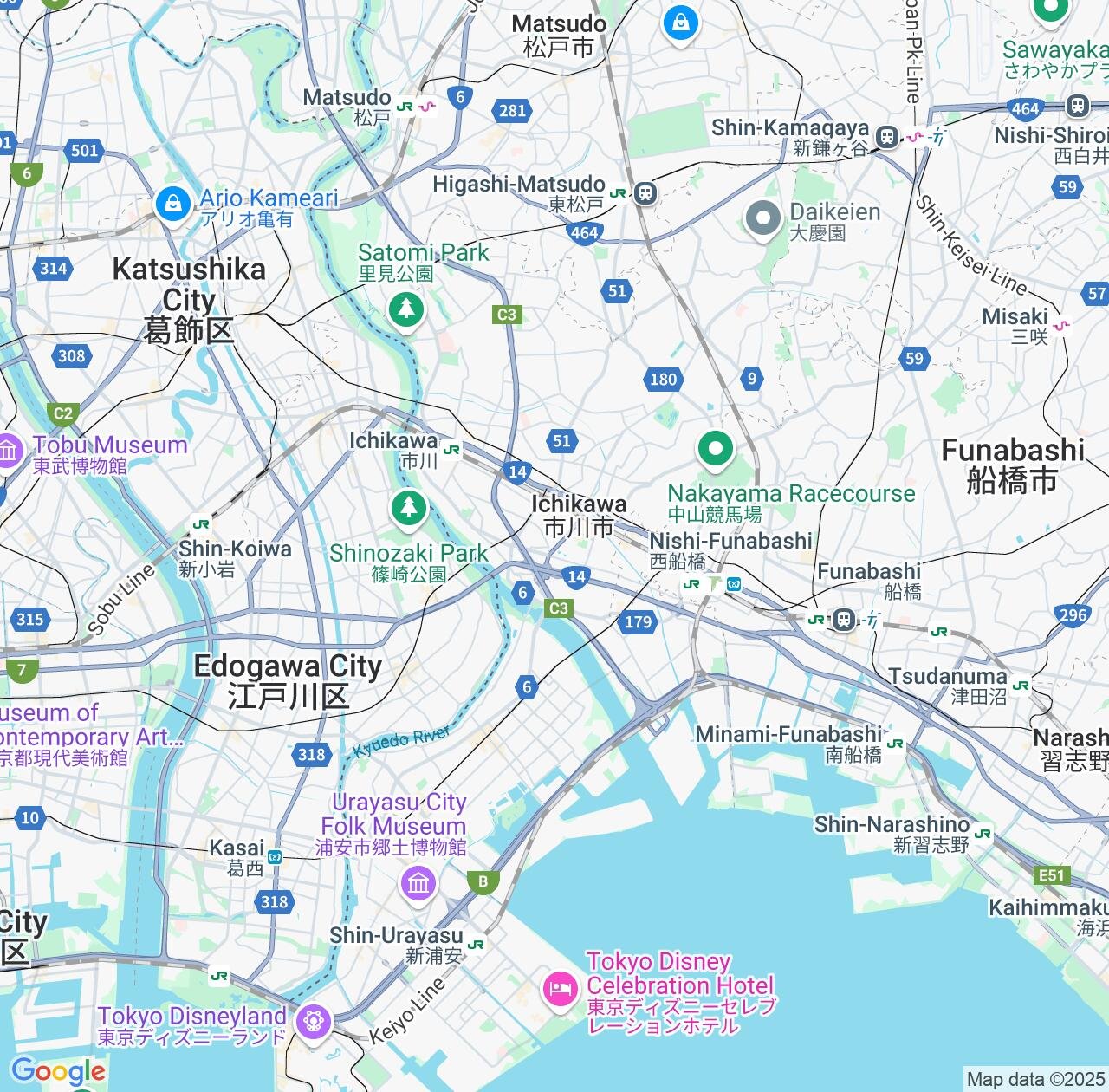 Map image for Intellectual Property Lawyers in Ichikawa and Chiba IP firms at coordinates  ; .